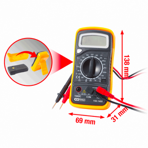 Chargeur et câble d'alimentation PC KS Tools 150.1495 Multimètre Numérique  Avec Sondes D'Essai