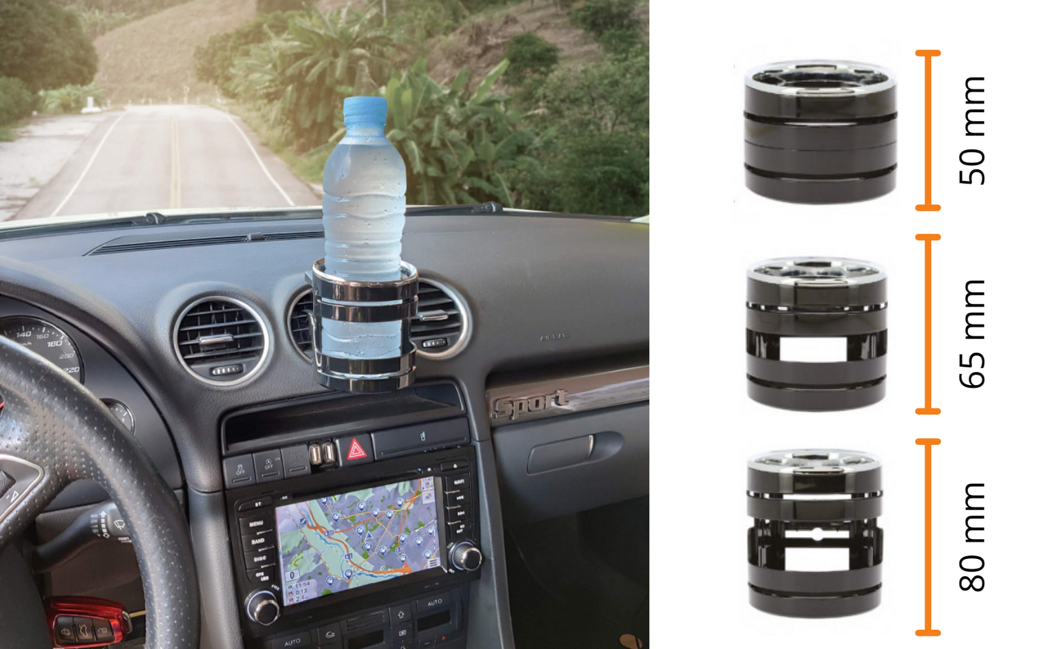 JSCARLIFE Porte-gobelet multifonction 4 en 1 pour voiture, porte-gobelet  rotatif à 360 °, rallonge multiple, convient pour les modèles à fente  ronde, noir (ST-T2156-1-CH) : : Auto