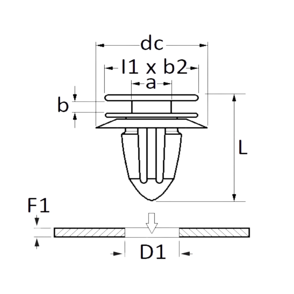 Dimensions agrafe de Moulure 8,5mm Restagraf | Mongrossisteauto.com