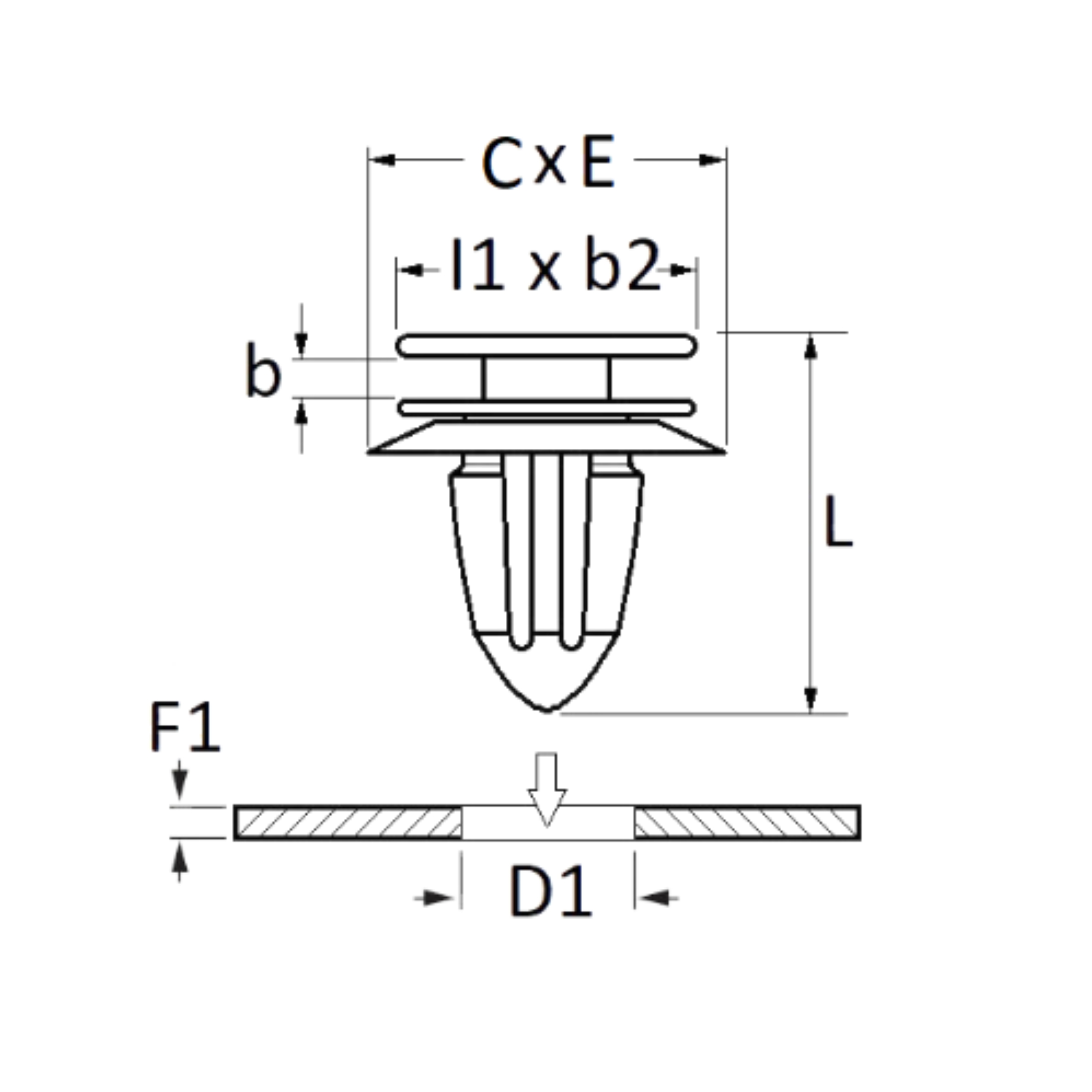 Dimensions agrafe de Moulure Restagraf | Mongrossisteauto.com