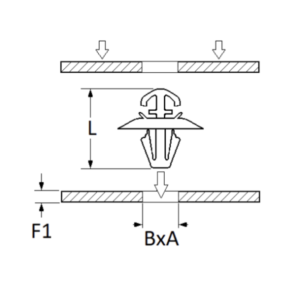 Dimensions agrafe de Moulure Restagraf | Mongrossisteauto.com