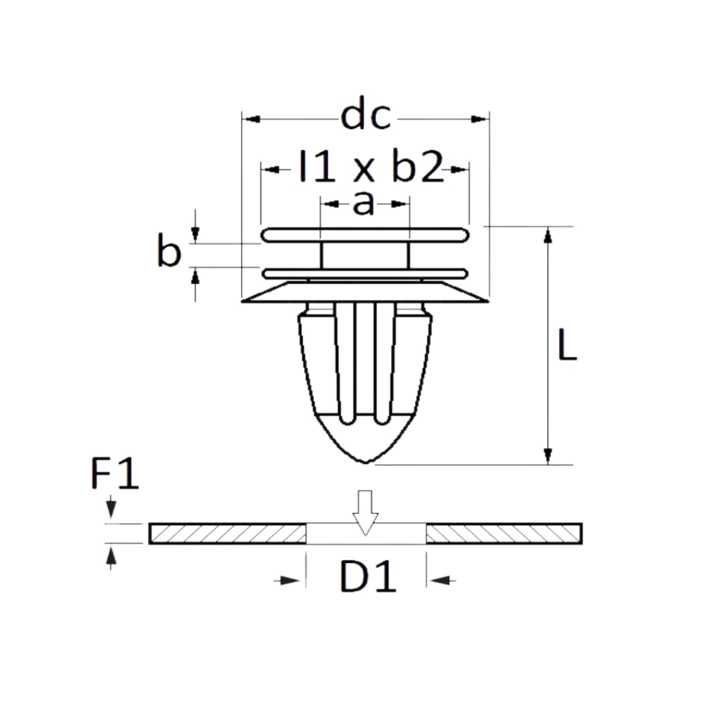 Dimensions agrafe de Moulure Restagraf | Mongrossisteauto.com