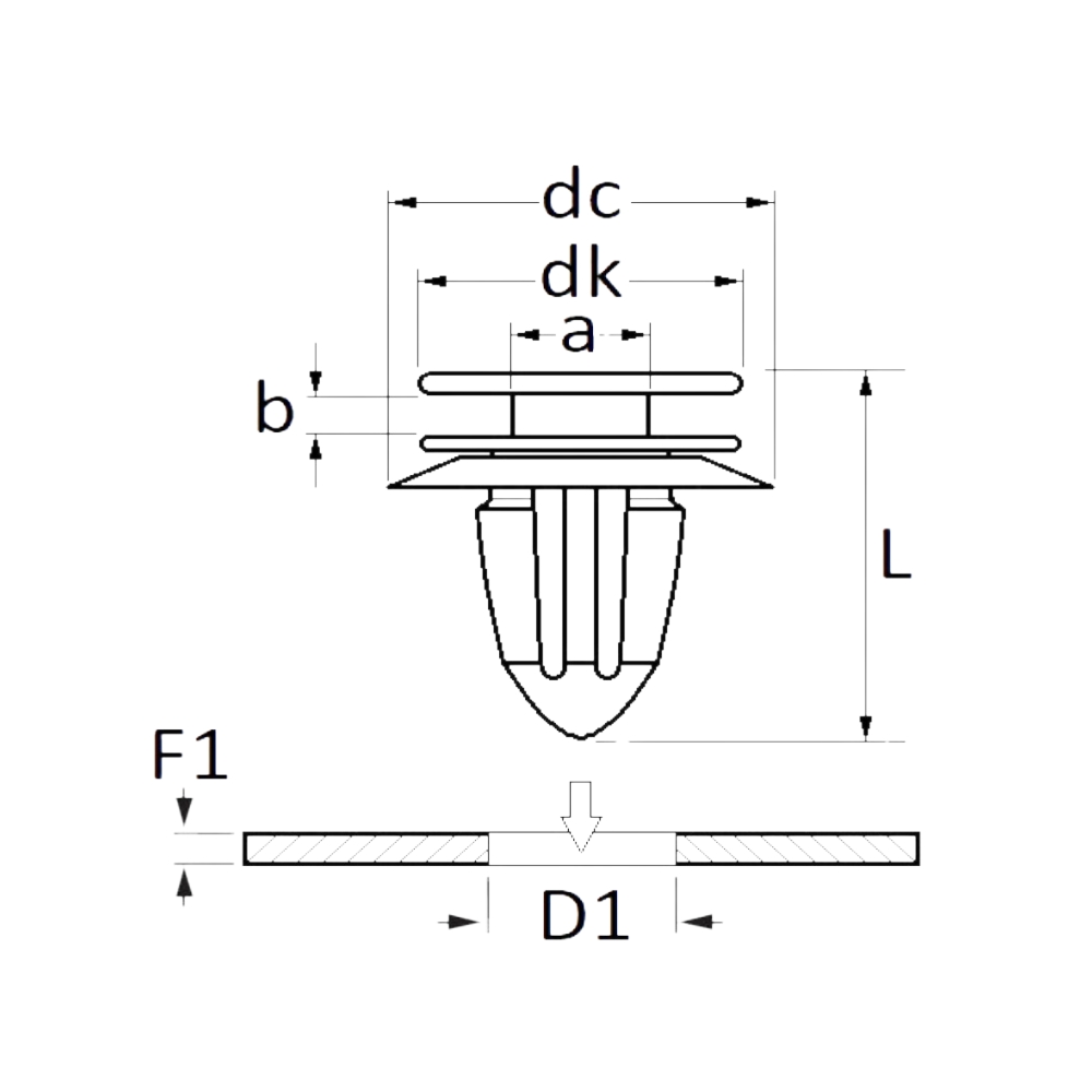 Dimensions agrafe de Moulure Restagraf | Mongrossisteauto.com