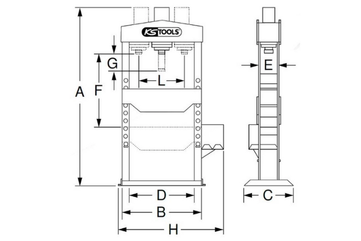 Schéma presse hydraulique 20 tonnes KS TOOLS