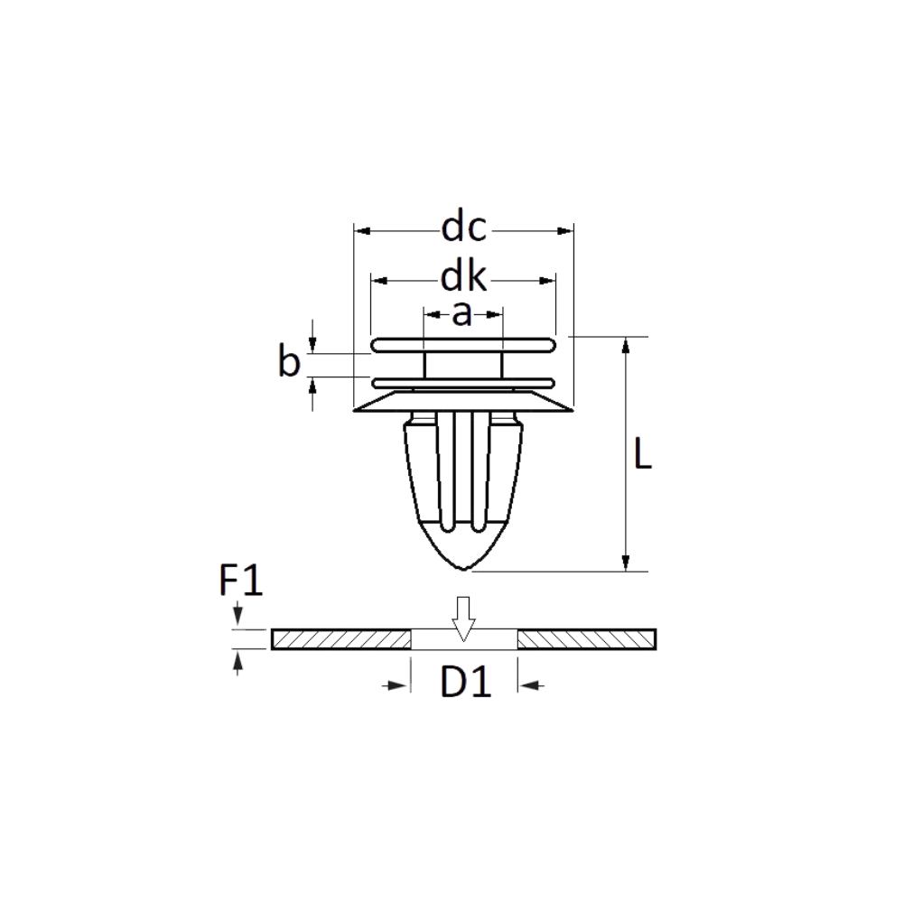 Dimensions agrafe de Moulure Restagraf | Mongrossisteauto.com